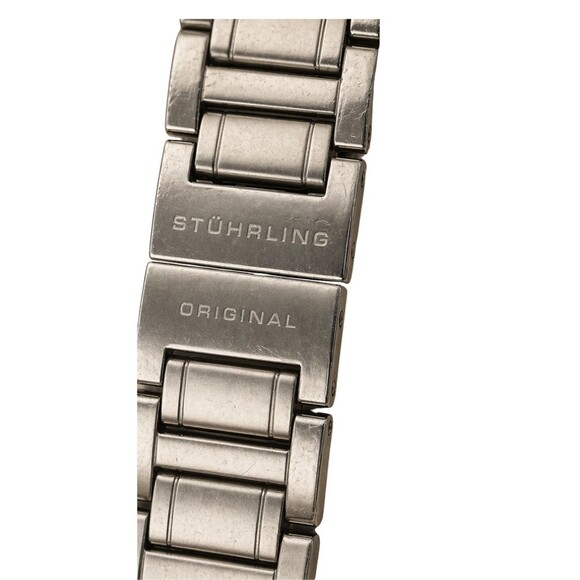 STUHRLING Diamond Bezel Chronograph Stainless Steel Dress Watch